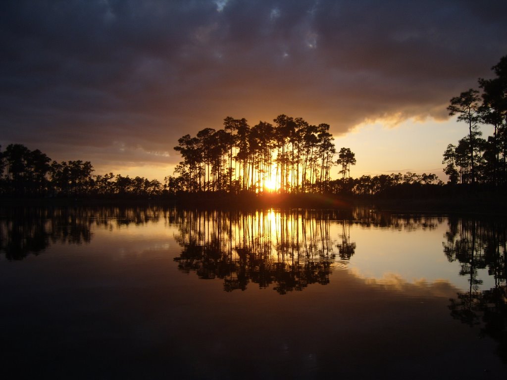 Sunset at Long Pine key camping by Micheil