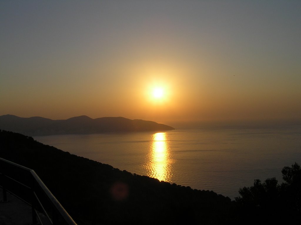 Kefalonia-Golden Sunset-Myrtos by sotiris58