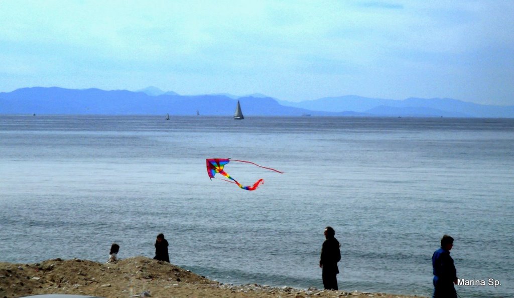 Kite flying - first attempt - Athens, Greece by Marina Sp.