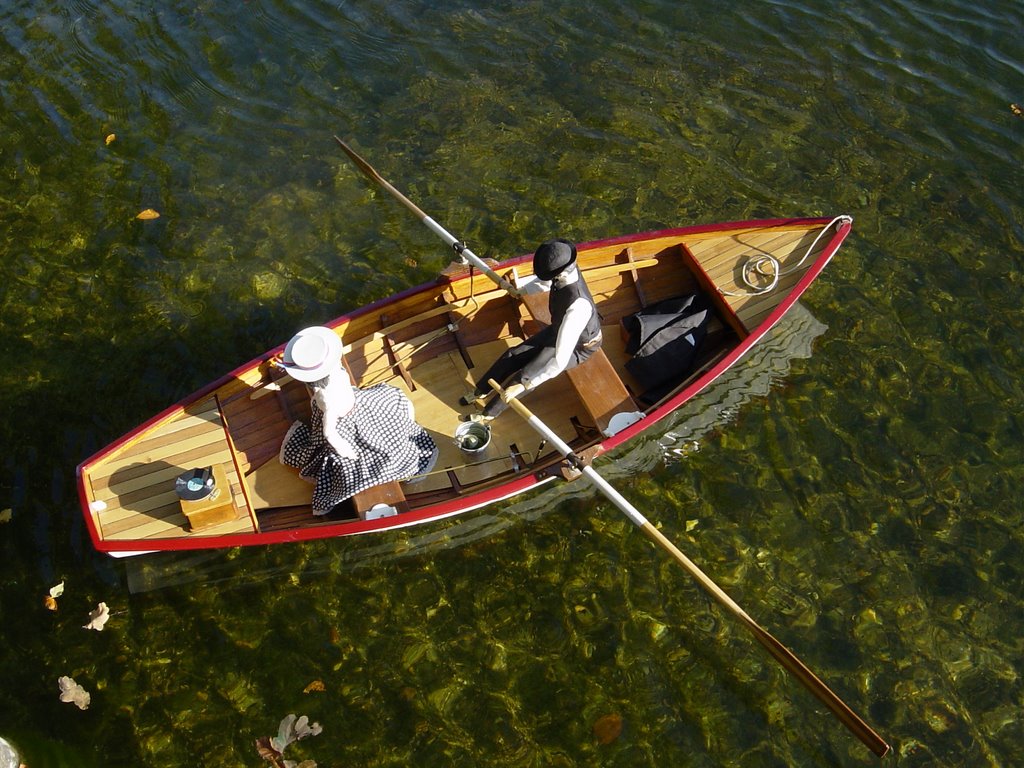 Model row boat at Blackpark, Iver by polonious