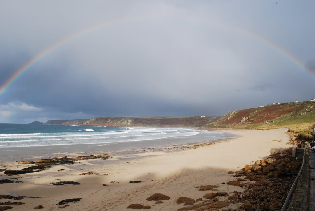 Rainbow, Sennen Cove by jonshort