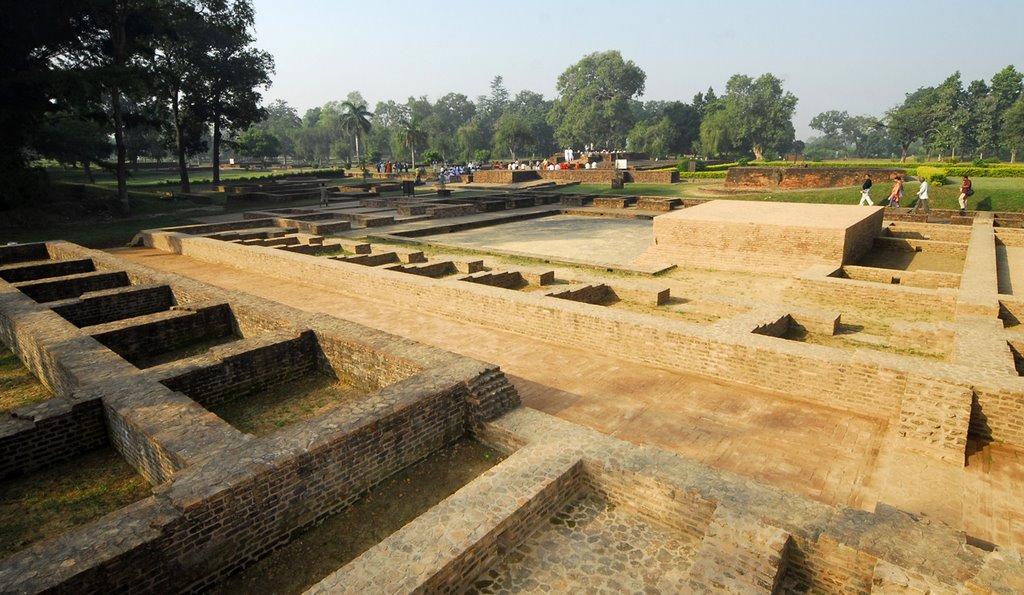 Plinths of Buddhist Structre including Stupas, Monasteries and Temples at Shravasti by www.husainstudio.com