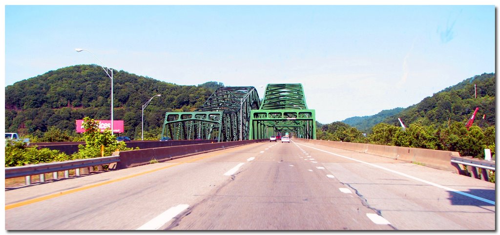 CHARLES CHUCK YEAGER BRIDGE, CHARLESTON, WEST VIRGINIA - END OF WEST VIRGINIA TURNPIKE by TEABERRYEAGLE