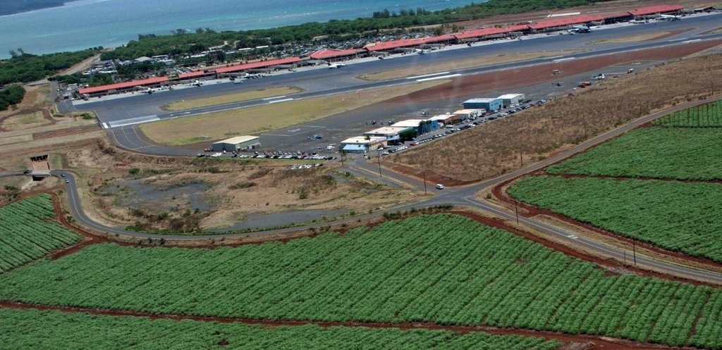 Aerial view of Kahului Airport by Floyd Stanley