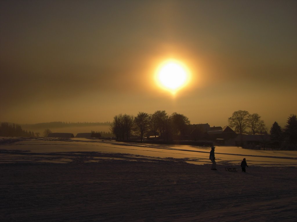 Sonnenuntergang an der Skiwelt Schöneck by mausi18a