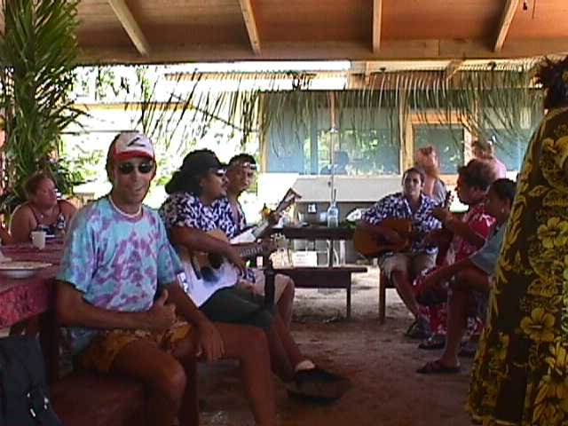 Me at a fete, Fare Gendron, Moorea by fractalmaui