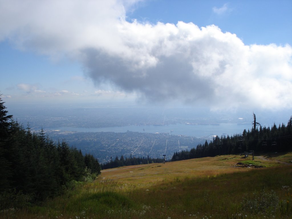 View from the top of Grouse Mountain by venturevancouver.com