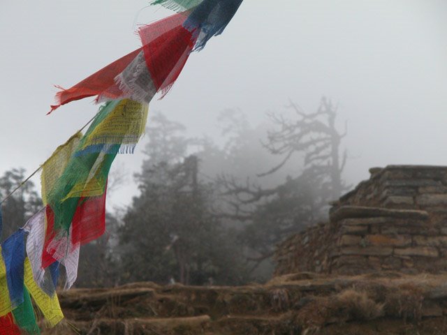 Nepali Prayr flags, Anapurna Loop during Cease Fire 2002 by snorth