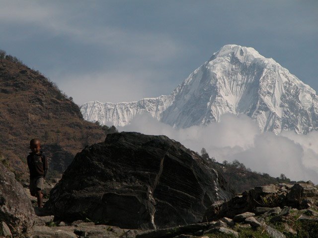 Anapurna 4 in late afternoon haze, Eastern Nepal by snorth