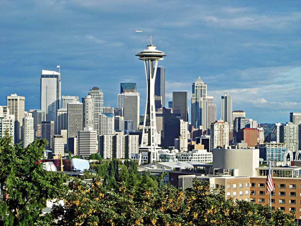 Seattle Space Needle from Queen Anne Hill by 1bluedude