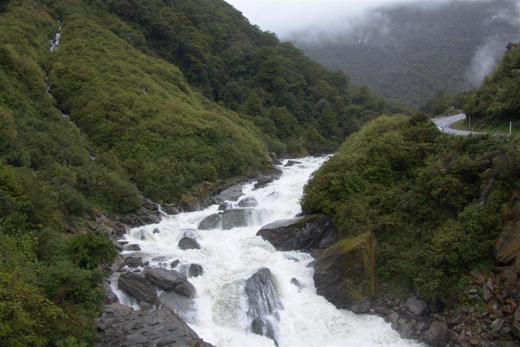 Gates of Haast in flood by Barrie Wills, Alex NZ