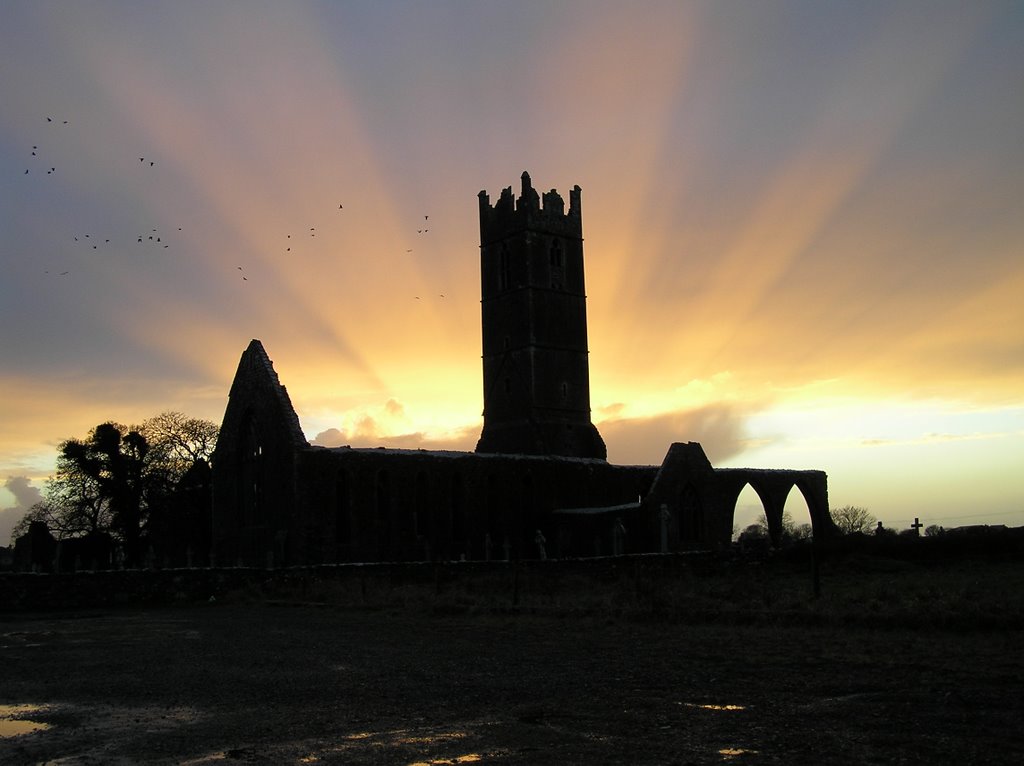 Unset over Claregalway Abbey by pauliewestcoast