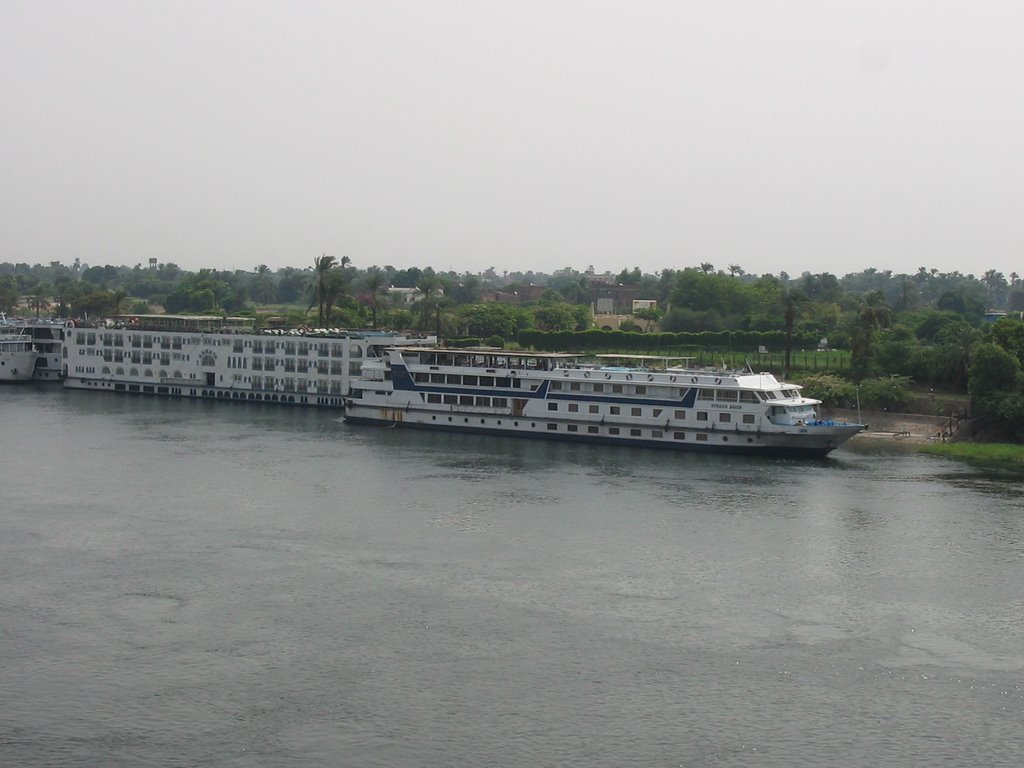 Passenger ships on Nile in Luxor, Egypt by adam79