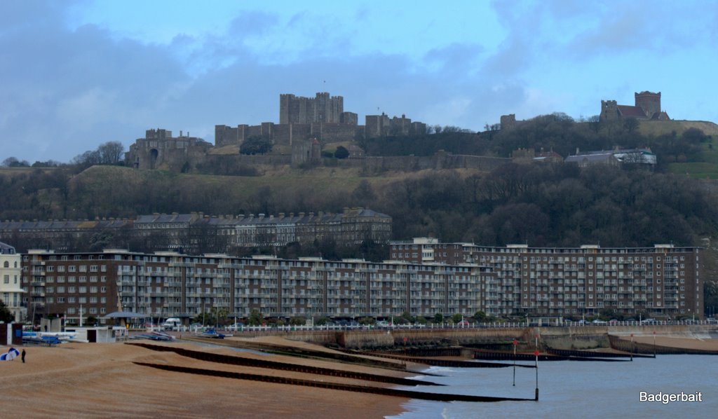 Dover castle from Prince of Wales Pier by Badgerbait