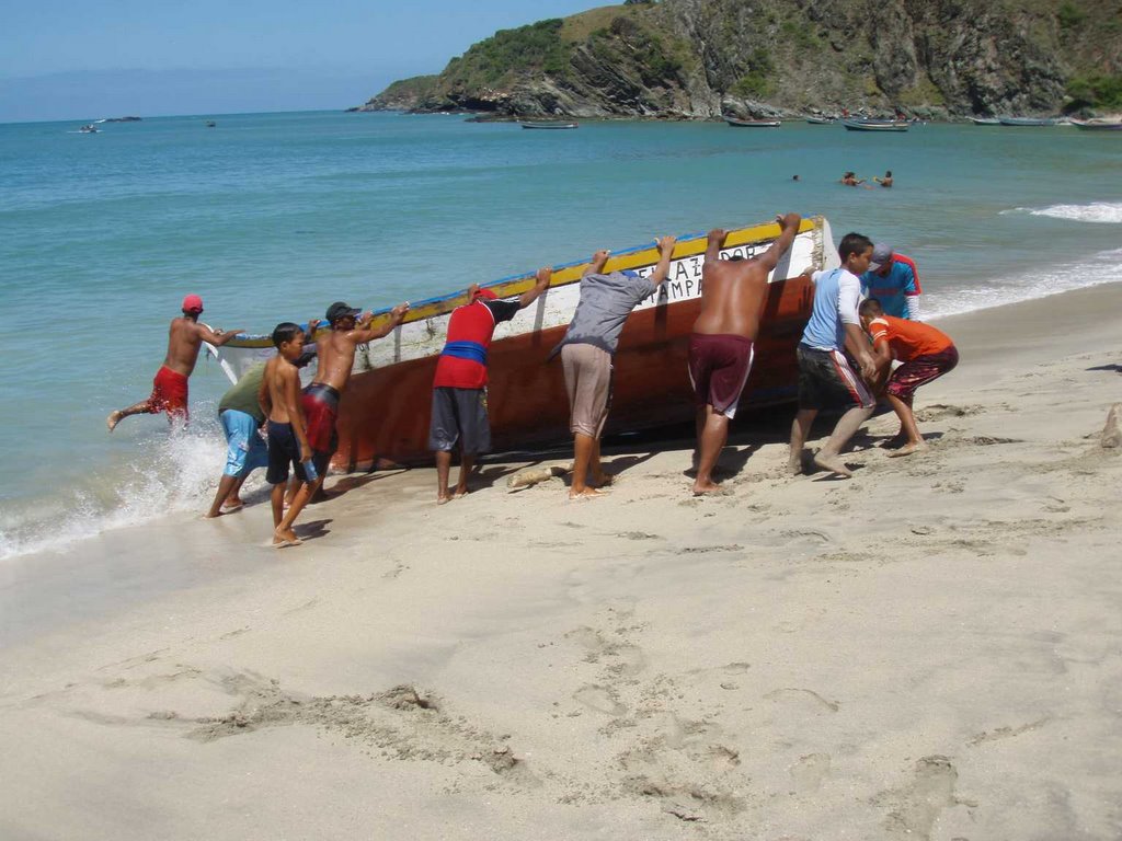 Playa Manzanillo. Fisherman whith the boat. by From-Oslo