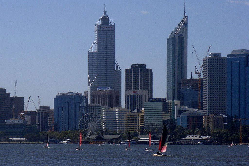 Perth CBD from Sth, Perth Esplanade by SQUIB