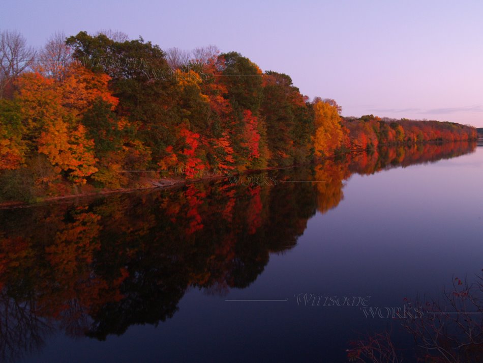 Lake Nockamixon Fall Color Reflections - Quakertown, Pennsylvania - USA (Nockamixon State Park) by AnnaLisa Yoder - WinsomeWorks