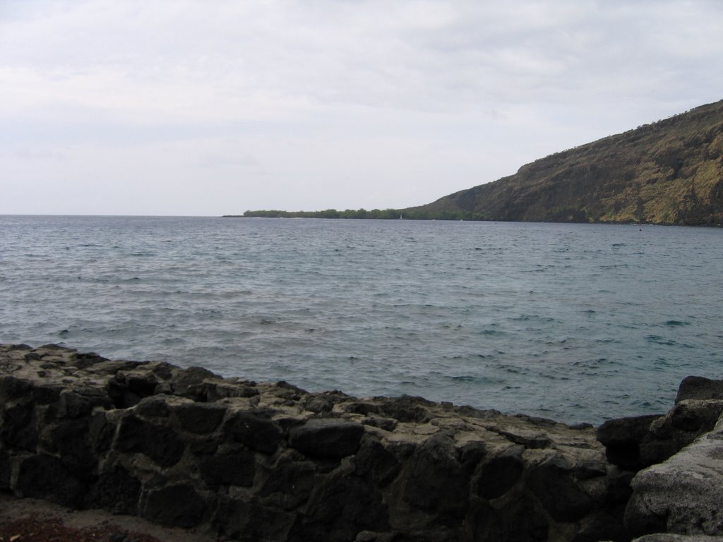 Kealakekua Bay - Captain Cook Monument across the bay by sr22pilot