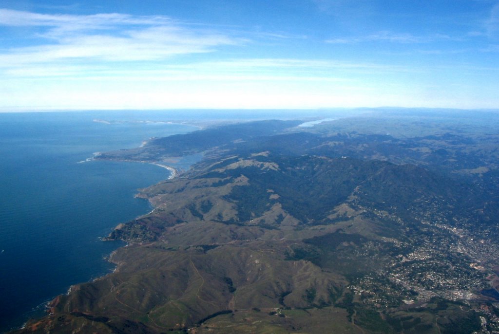 Marin Coast, Mt. Tamalpias Aerial at 20k ft by WarrenPano