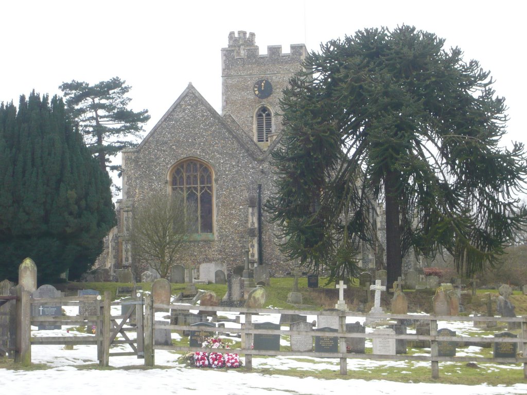 Parish church at Watton-at-Stone by StephenHarris