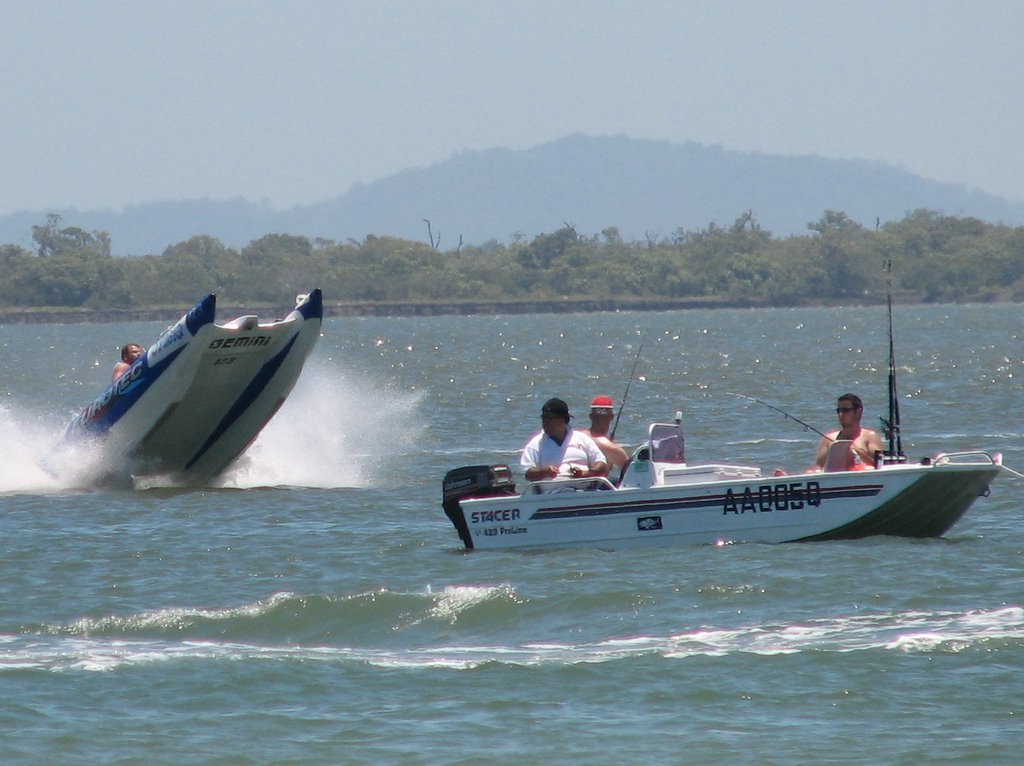 Look out! Boating at South Straddie by Gary Crook