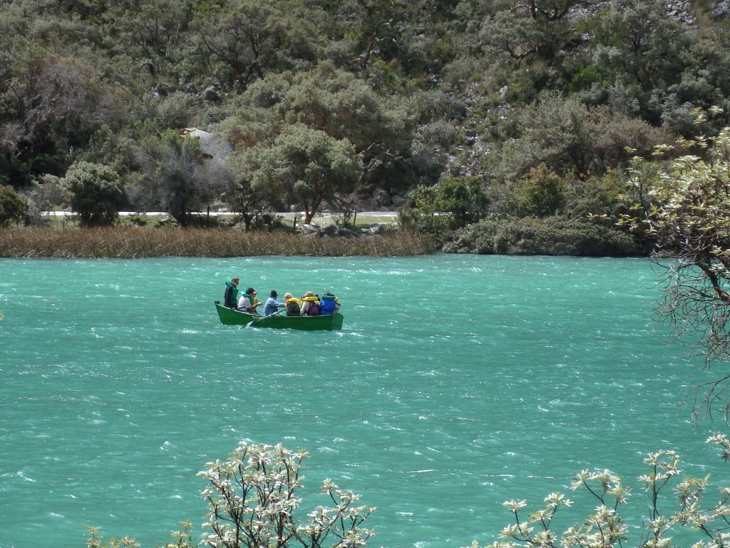 Llanganuco lake on boat ride by Luigi Billota