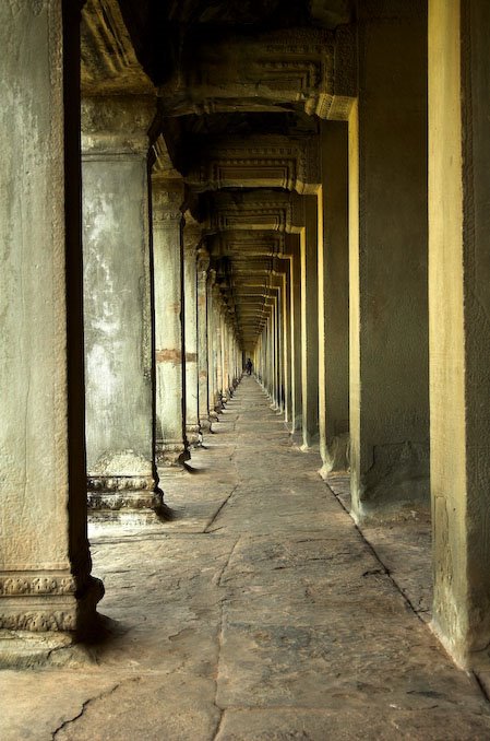 Cambodia - Angkor Wat - Hall of Battles (N) by Carl Parker