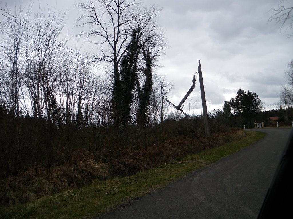 Canenx et Réaut (Landes) - Pylone Edf après la tempête de janvier 2009 by Jean Castan