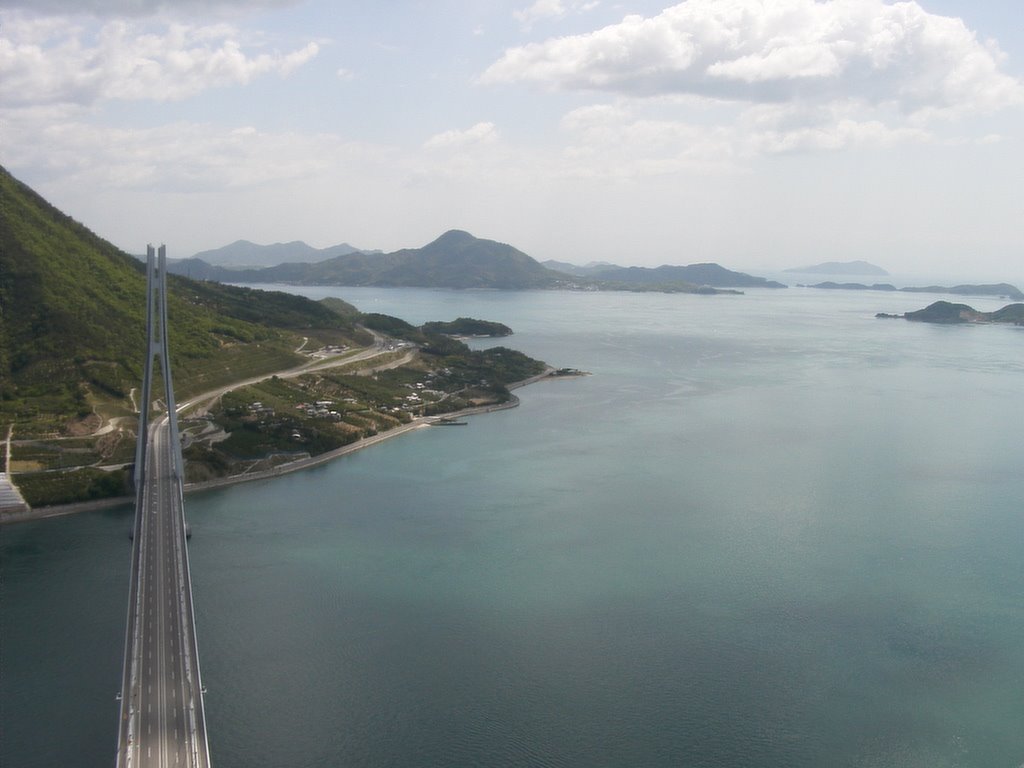 View from the top of tower 多々羅大橋 by oukakumaku