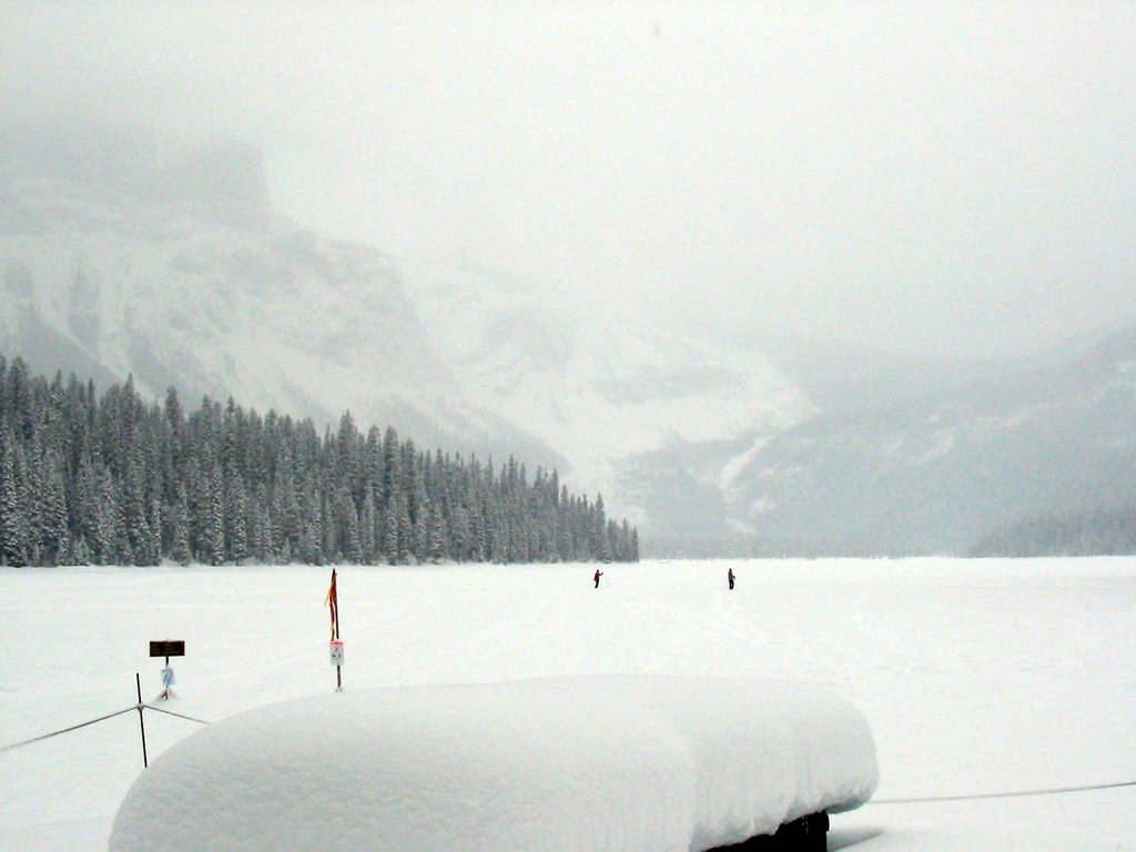 Skiing Emerald Lake by SkiandBike