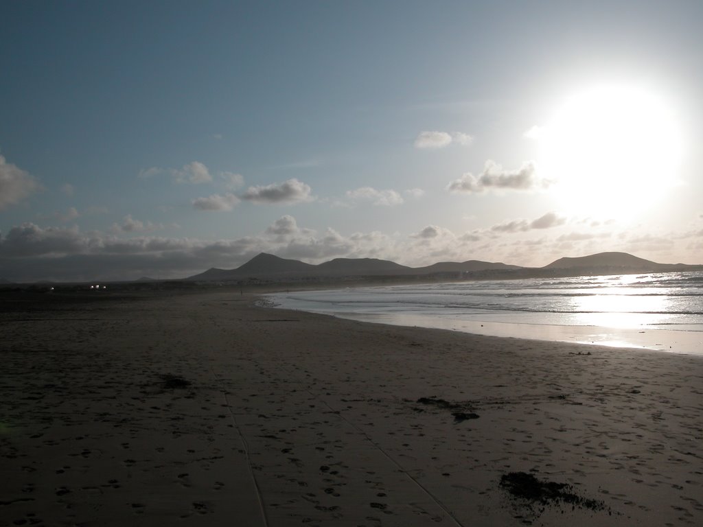 Sunset on Famara beach by patrickbrugnoni