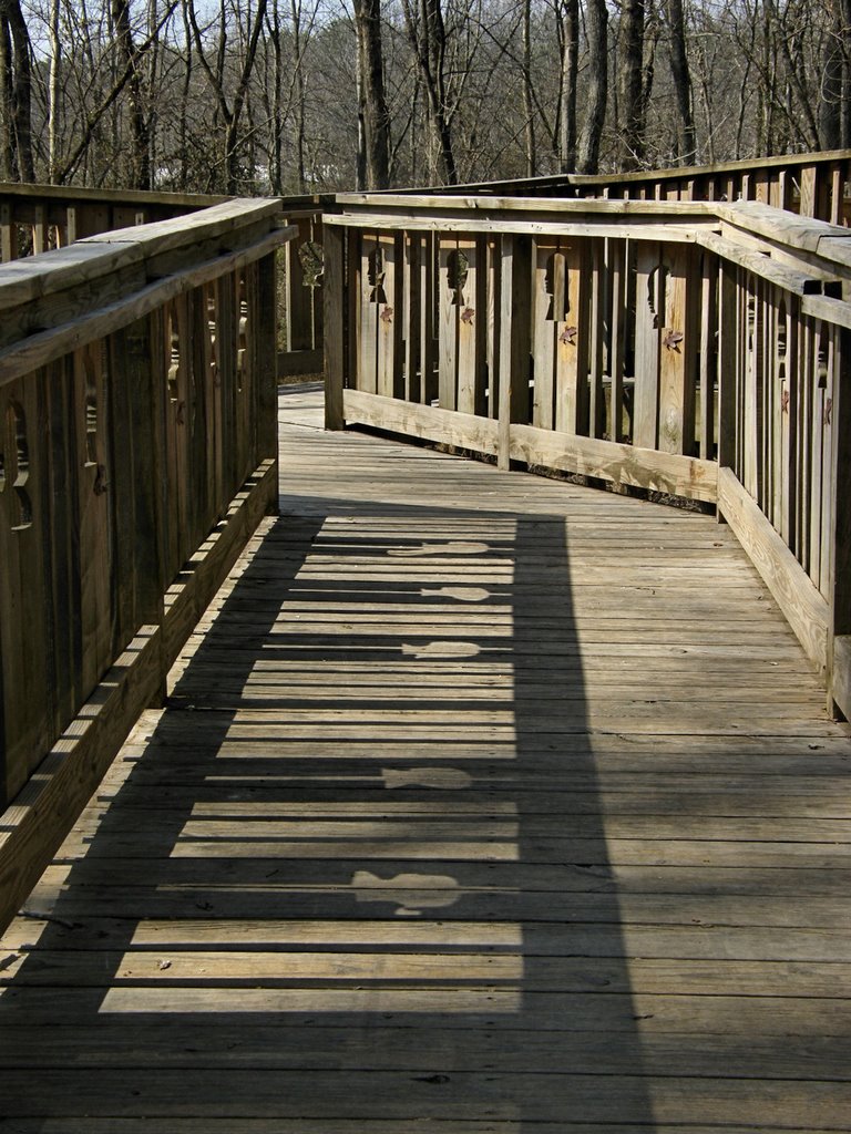 Boardwalk with silhouettes by Marilyn Whiteley