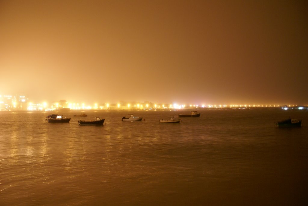 Weston Sea front and Harbour - night by Carol Jadzia