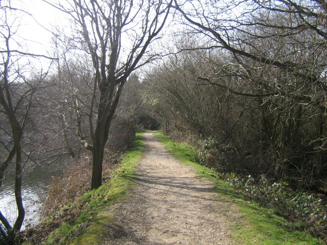 The lakeside footpath leads straight on by Robert'sGoogleEarthPictures