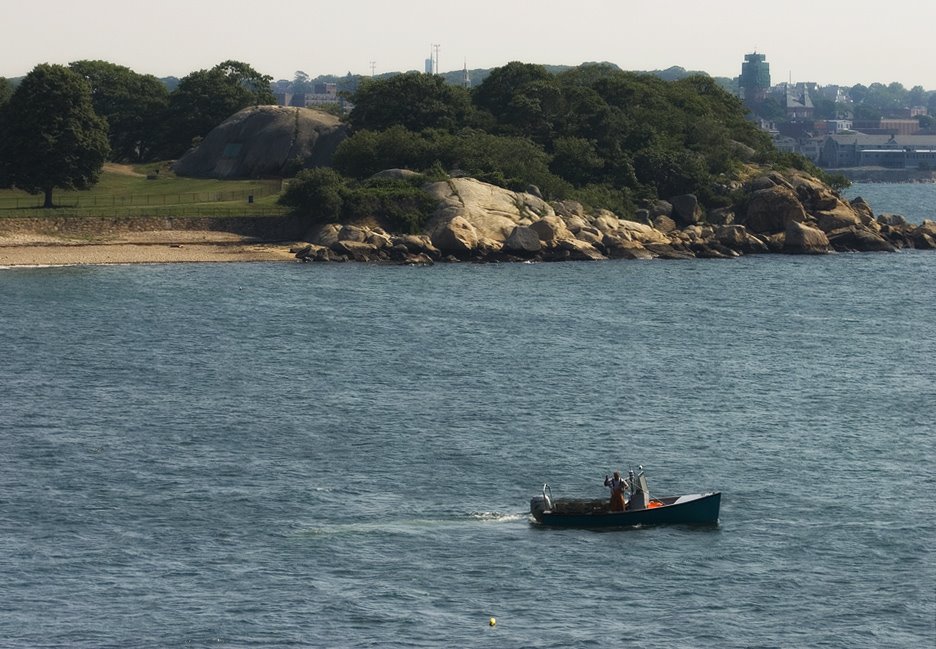 View of Stage Fort Park from the south, Gloucester harbour, Gloucester, MA by Joe Branca