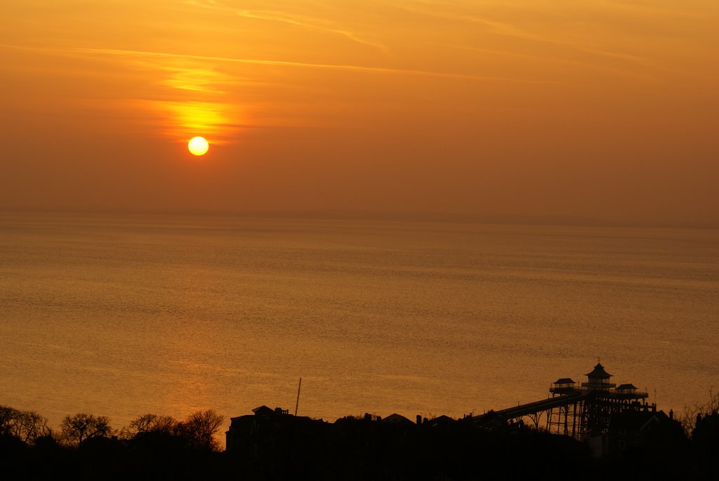 Sunset over Clevedon Pier by Carol Jadzia