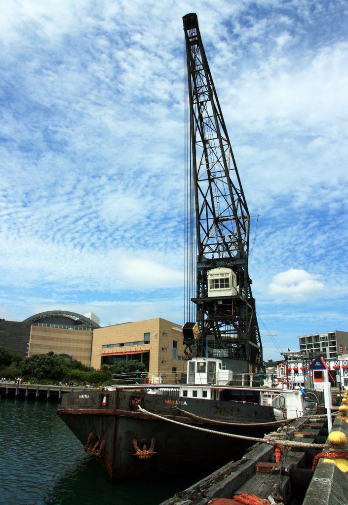 Hikitia Floating Crane Ship - Wellington by David & Lynda Weir