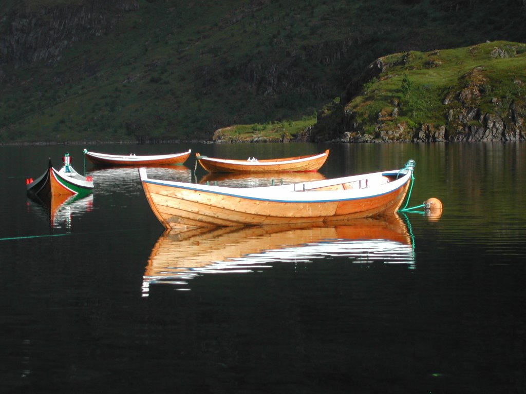 Boats in Å, Lofoten by Garborg