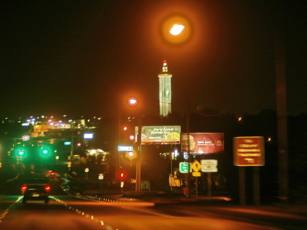 2008 Rte 27 Night view Cleremont Tower by Qwilleran