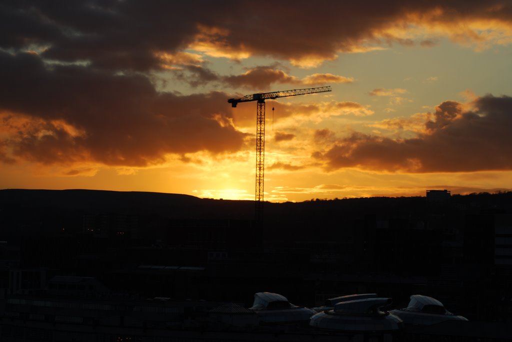 Sunset over sheffield by navydave