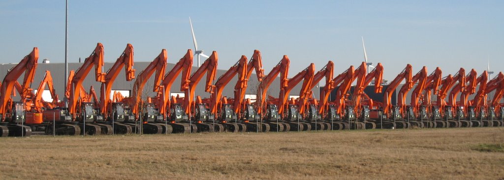 Graafmachines in de wachtrij by walterderijk