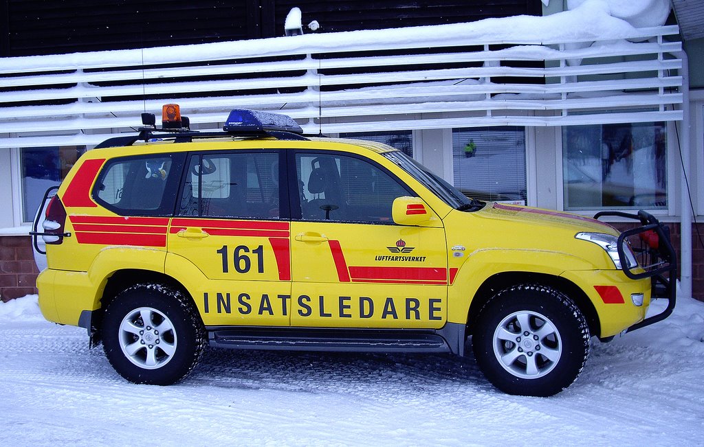 Östersund Airport Fire Chief's car ready on a Friday by scanavphoto