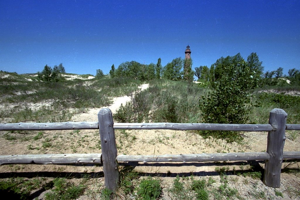 1991 Sable Point Light Michigan - beach by Qwilleran