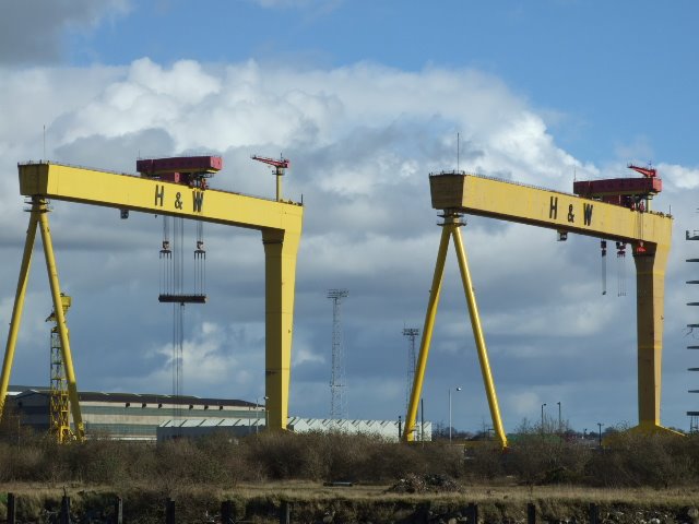 2 cranes,Samson & Goliath by G Ewing