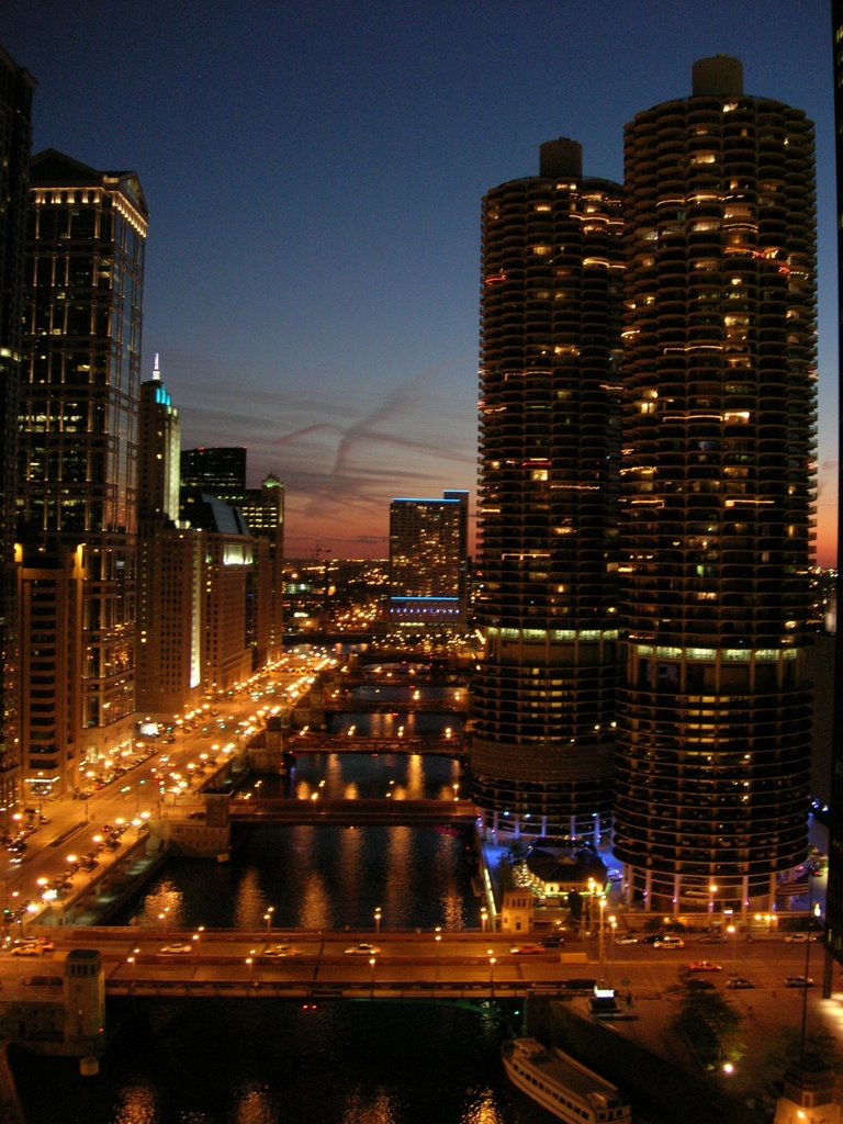 0268 View from hotel window at sunset by Dave Dibden