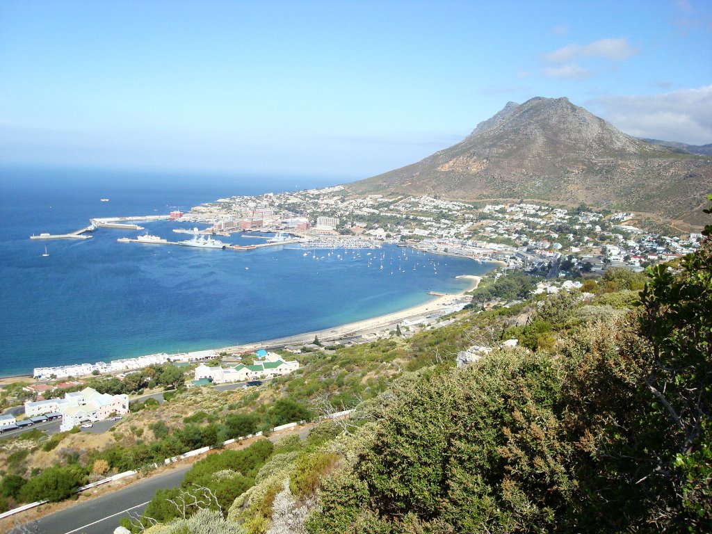 Simon's Town harbour from near the top of Red Hill by Hazel Coetzee