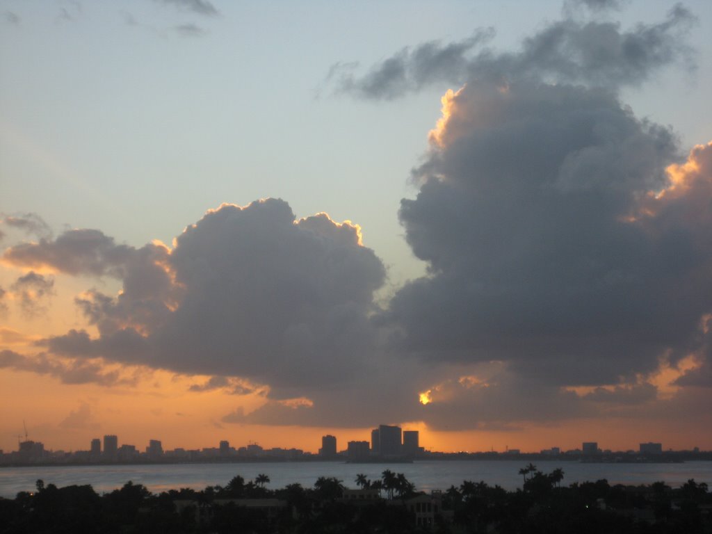 Sunset over Miami from 5838 Collins, MB by Russ Ekstrom