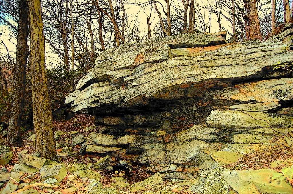 Glacial rock outcroping, Sunfish Pond, NJ by James Kaval