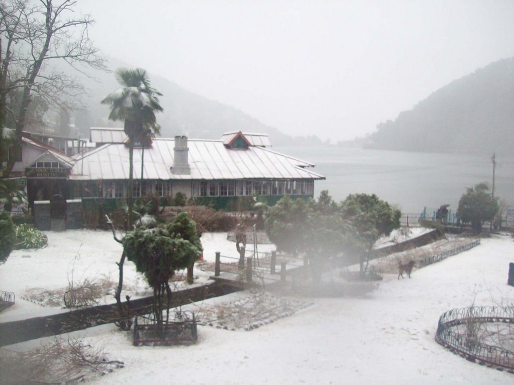 The Boat House [Palika Garden] in Snow Fall by नवीन जोशी