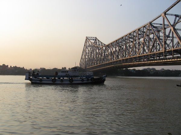 Barge under the Bridge by Souvik Prasad